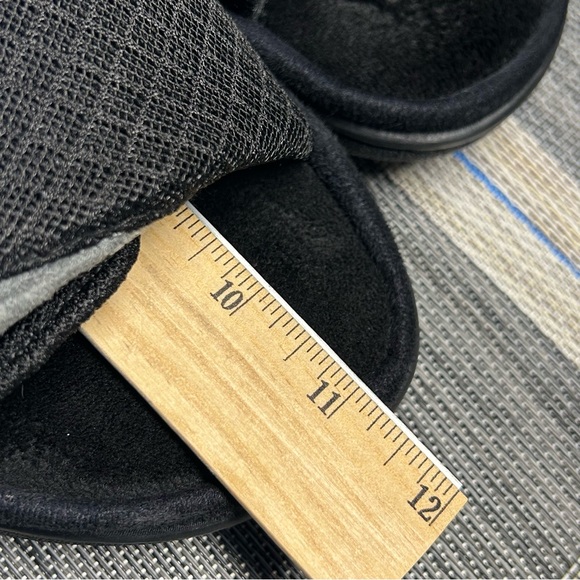 Dearfoams Men’s Easy Slip On Adjustable Slide Slippers 9-10 Medium Black - Picture 15 of 16
